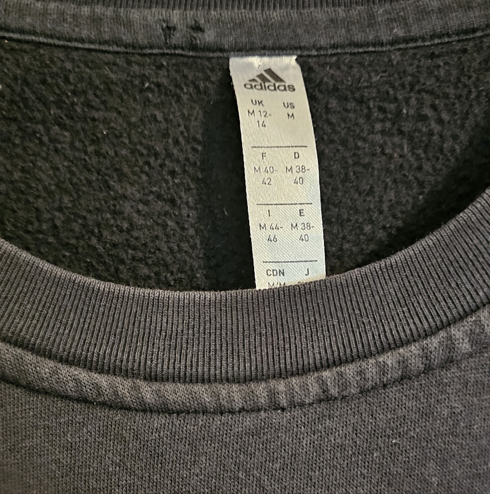ADIDAS Medium Black & White Pullover Adorable Teen Girls Sweater - Picture 3 of 6